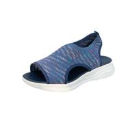 Sandalias de mujer elegantes y frescas con plantilla sandalias cómodas de plataforma zapatos de verano al aire libre suaves planas casuales abiertas pantuflas ligeras y anchas pies, azul, 42 EU