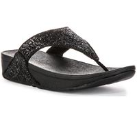 Fitflop Sandalias para mujer Lulu Toe Post Black Glitter 39.5 EU