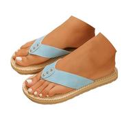 Sandalias de mujer genéricas cómodas para mujer, suela plana, con un diseño fácil de poner y un tacón de color liso. Sandalia mujer ortopédica Sandalia mujer verano 2026 transpirable ajustable, azul