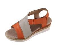 Sandalias de mujer ortopédicas confort - Sandalia mujer cuña verano zapatos casuales desnudos de gran tamaño de zapatos de playa abiertos desnudos Chic Claquette à Ponte Sandalette, gris, 43 EU
