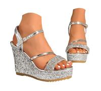 Sandalias de mujer para verano, cómodas sandalias de cuña altas para mujer, plataforma, adornadas con diamantes de imitación y mariposas, muy modernas y muy apreciadas. Zapato compensado Confort Pie