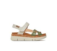 Pikolinos Sandalias cuña en Cuero Palma para Señora Color Mint Green