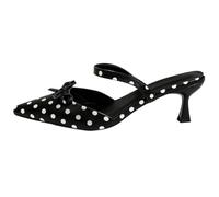 Sandalias de mujer puntiagudas tacón bajo lazo y puntos para paseos por la ciudad de verano ropa casual antideslizante suela de goma sandalias de mujer para el día a día
