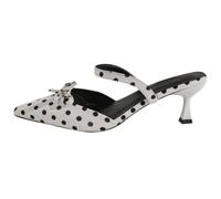 Sandalias de mujer puntiagudas tacón bajo lazo y puntos para paseos por la ciudad de verano ropa casual antideslizante suela de goma sandalias de mujer para el día a día