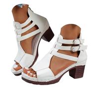 Sandalias de mujer verano para mujer, estilo casual y de moda, color sólido, ideales para la playa y actividades al aire libre. Sandalia mujer moda Sandalias mujer ante vintage con tacón cuadrado