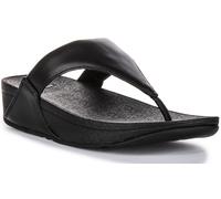 Sandalias De Mujeres Fitflop Lulu De Cuero Minimalistas De Dedo Negro EU 36-42