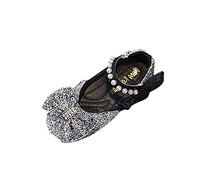 Sandalias de niña 2026 sandalias de niña Crystal Baby Infant Bling Zapatos para niños Zapatos de princesa Zapatos de perlas bailando verano sandalias casuales con purpurina, Negro , 30 EU