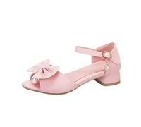 Sandalias de niña para mujer, zapatos de vestir para boda, fiesta, punta abierta, tacones altos con purpurina, para niños pequeños y grandes, Rosa., 33.5 EU