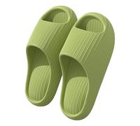 Sandalias de nube para hombre y mujer, acanaladas, suela gruesa, informales, puntera abierta, para verano, playa, uso diario en interiores y exteriores, Green, 39.5 EU
