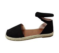 Sandalias de paja genéricas para hombres y mujeres Sandalia de paja tejidas a mano - Claquetas planas de un pie senderismo románico al aire libre zapatos senderismo 38 atar con cordón mulas, Negro