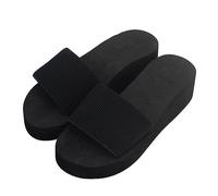 Sandalias de Pala Mujer Chanclas Con Cuña Sandalias de Cuña Verano Para Mujer Chanclas Tacón Grueso Con Personalidad Zapatos Negras Zapatos Ortopedicos (Black 40)