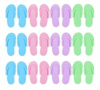 Sandalias de pedicura, Sandalias de pedicura para mujeres 12 Pares 4 Color Eva Slippers Portable Reemplazo de zapatillas desechables para huéspedes, hotel, playa, viajes