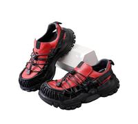 Sandalias De Pescador De Cuero Para Hombre, De Verano, Para Senderismo, Deportes Al Aire Libre, Con Punta Cerrada, Informales, Para Playa Y Natación(Wine red,41 EU)