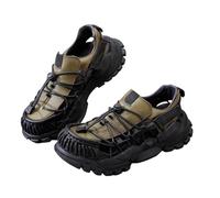 Sandalias De Pescador De Cuero Para Hombre, De Verano, Para Senderismo, Deportes Al Aire Libre, Con Punta Cerrada, Informales, Para Playa Y Natación(Olive green,42 EU)