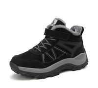 Sandalias de pie plano de piel y gruesas para hombre y mujer zapatos deportivos de nieve antideslizantes cálidas de paseo zapatos de trabajo enfermera, Negro , 37 EU