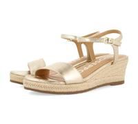 Sandalias DE Piel Color Platino con CUÑA DE Yute para Mujer YALAHA