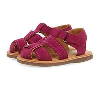 Sandalias de piel en color fucsia tipo cangrejera para niño cabixi