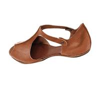 Sandalias de piel para hombre - Zapatos de trabajo para mujer - Transpirables - Huecos - Zapatos de ocio - Antideslizantes - Zapatos de caminar - Sandalias de plataforma súper cómodas, marrón, 40 EU