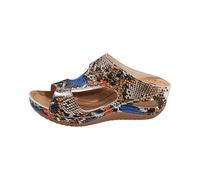 Sandalias de plataforma de cuña para mujer, con soporte de arco de boca de pez, antideslizantes, ortopédicas, para verano, ligeras, para la playa, de ajuste ancho, cómodas para mujer del Reino Unido