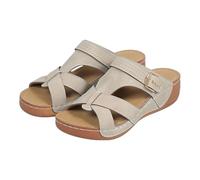 Sandalias de plataforma gruesa para mujer, puntera abierta, sandalias antideslizantes ligeras, zapatos de caminar resistentes al desgaste para citas de cine y reuniones de ocio, gris, 39.5 EU