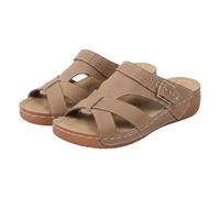 Sandalias de plataforma gruesa para mujer, puntera abierta, sandalias antideslizantes ligeras, zapatos de caminar resistentes al desgaste para citas de cine y reuniones de ocio, Brown, 40 EU