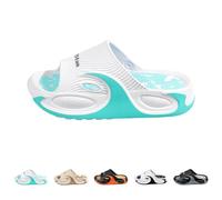 Sandalias de plataforma para hombre, transpirables, puntera abierta, con suela antideslizante, ligeras, suaves, suela de EVA, ajuste ancho, cómodas, para uso diario, hogar y exteriores, azul claro, 38
