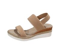 Sandalias de plataforma para mujer con correa ajustable con hebilla,suelas gruesas, zapatillas con suela de corcho, zapatos de playa plateau, sandalias negras, suela dentada antideslizante, 5 Khaki