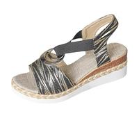 Sandalias de plataforma para mujer con correa ajustable con hebilla,suelas gruesas, zapatillas con suela de corcho, zapatos de playa plateau, sandalias negras, suela dentada antideslizante, 10 negro