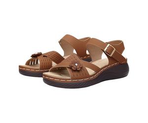 Sandalias de plataforma para mujer con plataforma abierta para verano, soporte de arco, deslizadores con hebilla ortopédica, trenzas ajustables, anchas, cómodas, informales, caminar, al aire libre
