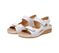 Sandalias de plataforma para mujer, con soporte de arco, zapatos de verano abiertos a deslizadores con hebilla ortopédica, trenzas ajustables, anchas, cómodas, informales, caminar, al aire libre