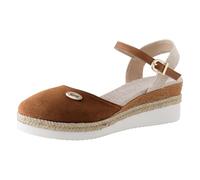 Sandalias de plataforma para mujer con tacón bajo Tacón bajo Elegante bloque de color Espadrilles Sandalias de cuña Frente Cerrado Zapatos Cómodos Sandalias Casual para uso diario, marrón, 40 EU