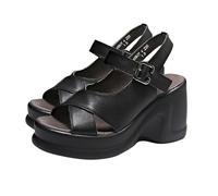 Sandalias de plataforma para mujer con tacón de bloque súper cómodas, ortopédicas, de verano, con soporte de arco, sandalias ortoticas, sandalias de moda con suela de piel, elegantes sandalias romanas
