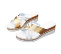 Sandalias de plataforma para mujer, de verano, puntera abierta, a la moda, retro, antideslizantes, cómodas, cruzadas, elegantes, informales, de verano, con ajuste ancho, hebilla ajustable, sandalias