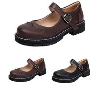 Sandalias de plataforma para mujer, elegantes, Mary Jane, con hebilla, transpirables, con plataforma, zapatos de verano, ligeros, puntera redonda, para oficina y paseos por la ciudad, marrón, 38 EU