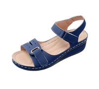 Sandalias de plataforma para mujer, sandalias de plataforma antiabierta, sandalias de verano para caminar con sandalias ortopédicas, zapatos de mujer, talla 11, Blue, 39.5 EU
