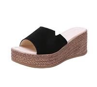 Sandalias de plataforma para mujer, sandalias minimalistas con correa, sandalias de alpargata, sandalias de gamuza de color sólido, sandalias clásicas de punta abierta, zapatos impermeables, cómodos