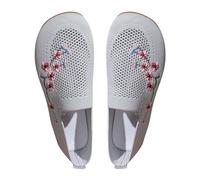 Sandalias de plataforma para mujer, zapatos ortopédicos tejidos, transpirables, suaves, para caminar, zapatos de espuma deslizantes, manos deslizantes, zapatos para mujer, elegantes y modernos, gris,