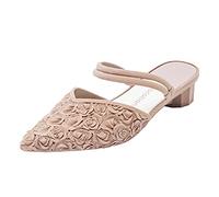 Sandalias de Playa Mujer Sandalias Mujer Talla 44 de Zapatillas Gelatina Plástico Con Patrones Planas Versátiles Para 42 Zapatos (Beige,39)