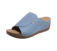 Sandalias De Playa Mujer Sandalias Mujer Verano Cómodas, Mulas De Cuero Vintage, Plataforma, Cuentos, Zapatillas Ortopédicas Prima, Zapatillas De Playa Verano Talla Senderismo Mujer, azul claro, 38 EU