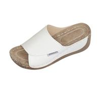 Sandalias de playa para mujer, con plataforma ortopédica, tacón de cuña, soporte para el arco, sandalias ligeras, informales, antideslizantes, con tiras, zapatos de primavera, White, 37 EU