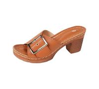 Sandalias de playa para mujer, con plataforma ortopédica, tacón grueso, soporte de arco, sandalias para caminar, ligeras, informales, antideslizantes, con tiras, zapatos de primavera, Brown, 37 EU