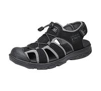Sandalias de punta cerrada para hombre, con cordones, ligeras, informales, para senderismo, playa, calzado deportivo de verano, Black, 39 2/3 EU
