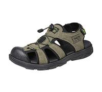 Sandalias de punta cerrada para hombre, con cordones, ligeras, informales, para senderismo, playa, calzado deportivo de verano, Verde militar, 41 1/3 EU