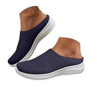 Sandalias de punta cerrada para mujer 2026 de verano, sin cordones, sin espalda, con soporte de arco, elegantes tacones de cuña baja, zapatos ortopédicos, cómodos, antideslizantes, sandalias de playa