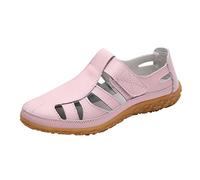 Sandalias de punta cerrada para mujer, ahuecadas, de ajuste ancho, zapatos para caminar, suela de goma antideslizante, sandalias atléticas de verano, ligeras, cómodas, con correa de gancho y bucle