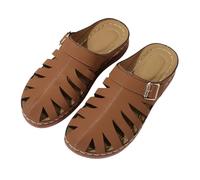 Sandalias de punta cerrada para mujer con cuña - Sandalia de playa para mujer cómodos zapatos casuales mulas transpirable sandalette retro zapatos ortopédicos mulas senderismo al aire libre