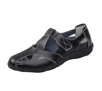 Sandalias de punta cerrada para mujer, estilo Mary Jane, cómodas, para caminar, con correa ajustable y suela de goma antideslizante para uso casual, Black, 38.5 EU