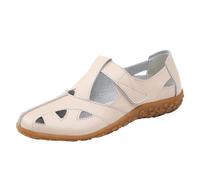Sandalias de punta cerrada para mujer, estilo Mary Jane, cómodas, para caminar, con correa ajustable y suela de goma antideslizante para uso casual, beige, 40 EU