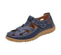 Sandalias de punta cerrada para mujer, sandalias de pescador, zapatos romanos huecos, sandalias casuales para caminar al aire libre, senderismo, calzado con correa de velcro, sandalias de ajuste ancho
