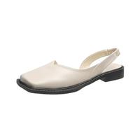 Sandalias de punta cerrada para mujer, sandalias Mary Jane del Reino Unido para mujer, sandalias de cabeza cuadrada, sandalias elásticas y cómodas para el exterior, pantuflas de verano a la moda